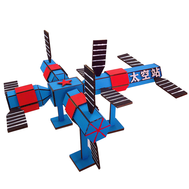 纸箱废物利用环保手工制作宇宙飞船diy材料航天空间站太空站模型 - 图3