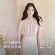 ເສື້ອຢືດ chiffon ຮູບຊົງຕົວ H Qiushui Yiren ຢືນຄໍ