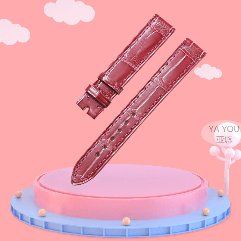 萧邦快乐钻石鳄鱼皮原装女手表带 亚悠配件
