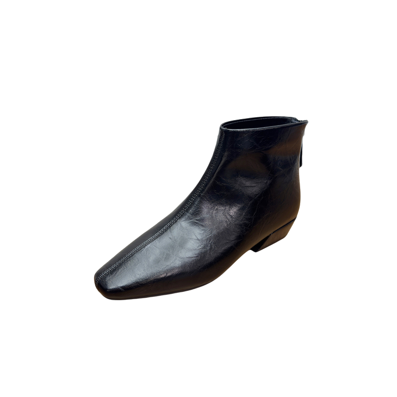 法式气质低跟短靴女秋冬新款方头及踝靴通勤单靴粗跟黑色瘦瘦靴子,淘宝优惠券,粉丝福利购,淘宝优惠卷