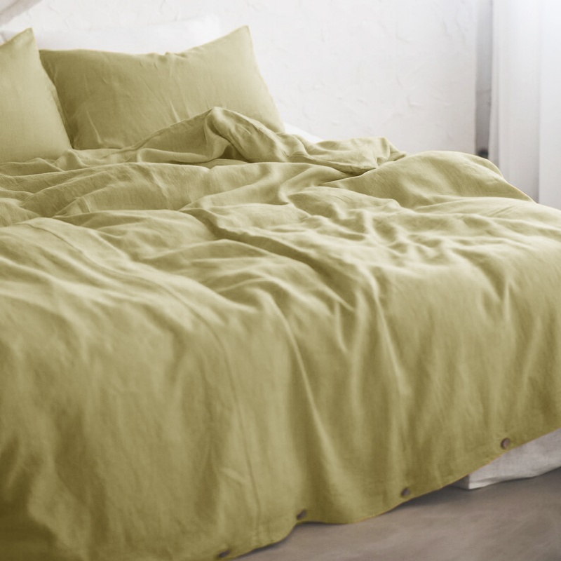 轻奢高级感天然亚麻纯色单被套150x200X230双人被罩亲肤床品定制 - 图3