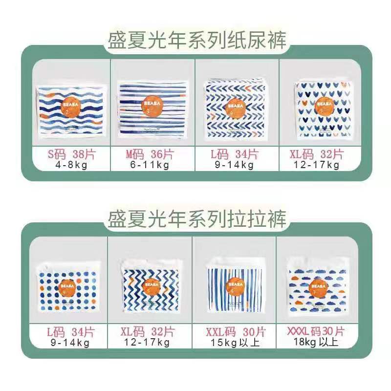 BEABA碧芭盛夏光年拉拉裤XLXXLXXXL超薄透气专用男女宝通用尿不湿-图1