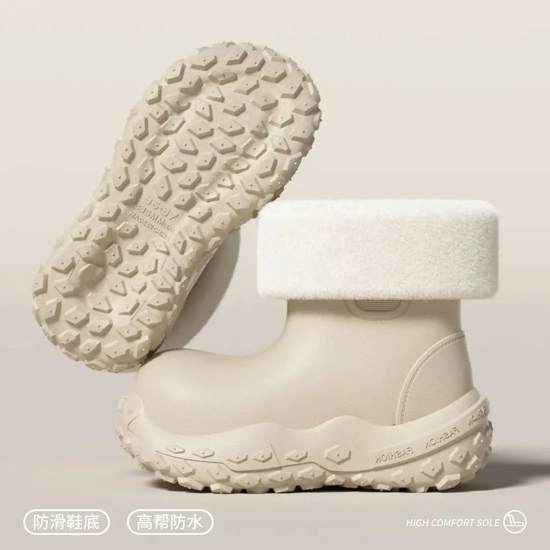 厚底防水加绒短筒雪地靴女2025新款秋冬加绒保暖毛毛棉鞋防滑棉靴,淘宝优惠券,粉丝福利购,淘宝优惠卷