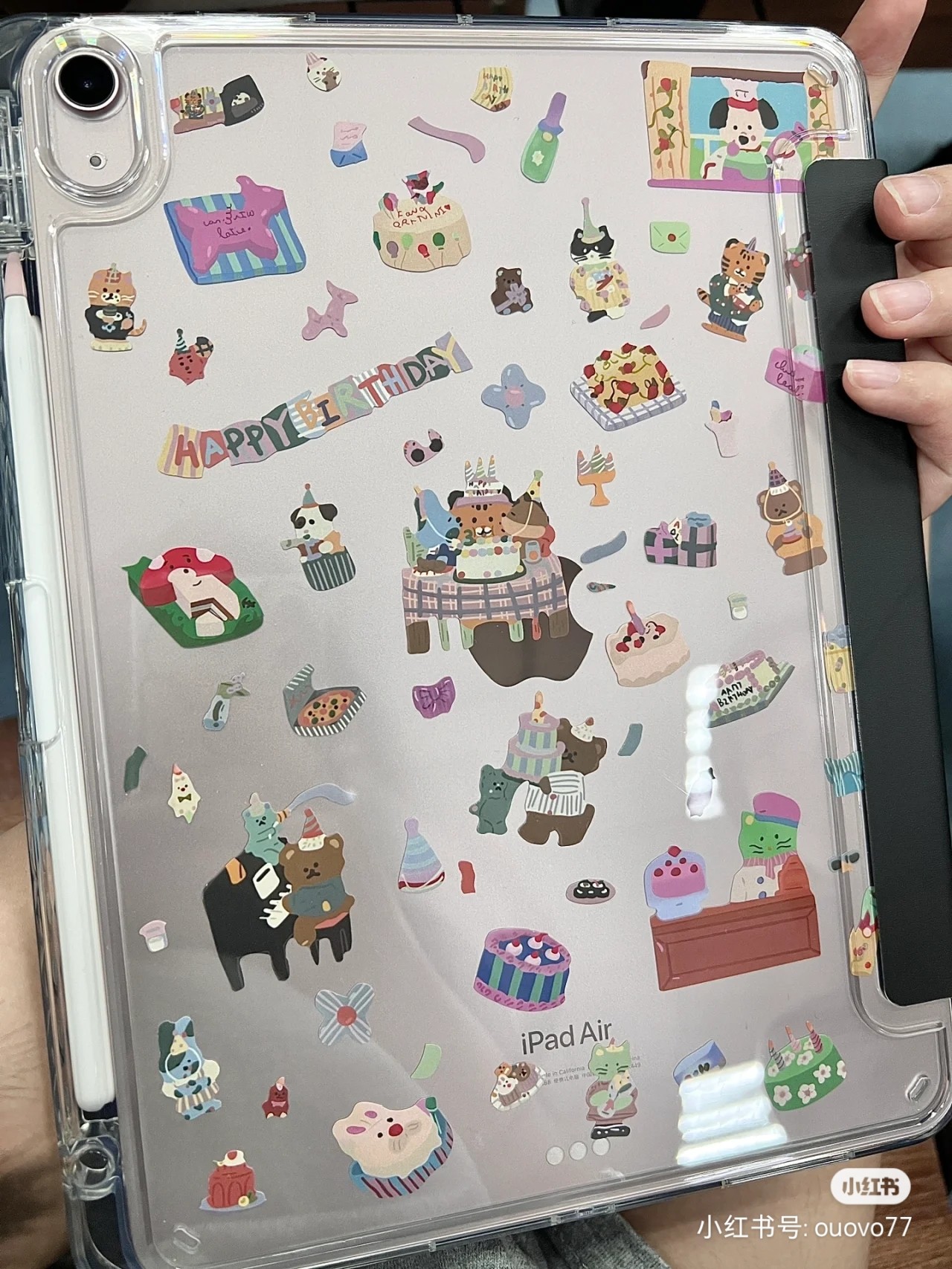 可爱卡通小熊高透明适用苹果ipadpro2025保护壳ipadair5保护套air6/7平板ipad10防摔亚克力ipad九11代带笔槽 - 图0