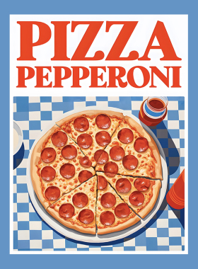 ins风披萨店海报 美式复古pizza装饰画报摄影馆拍照背景打卡墙贴