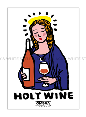 酒吧酒吧海报黑白格调手绘风