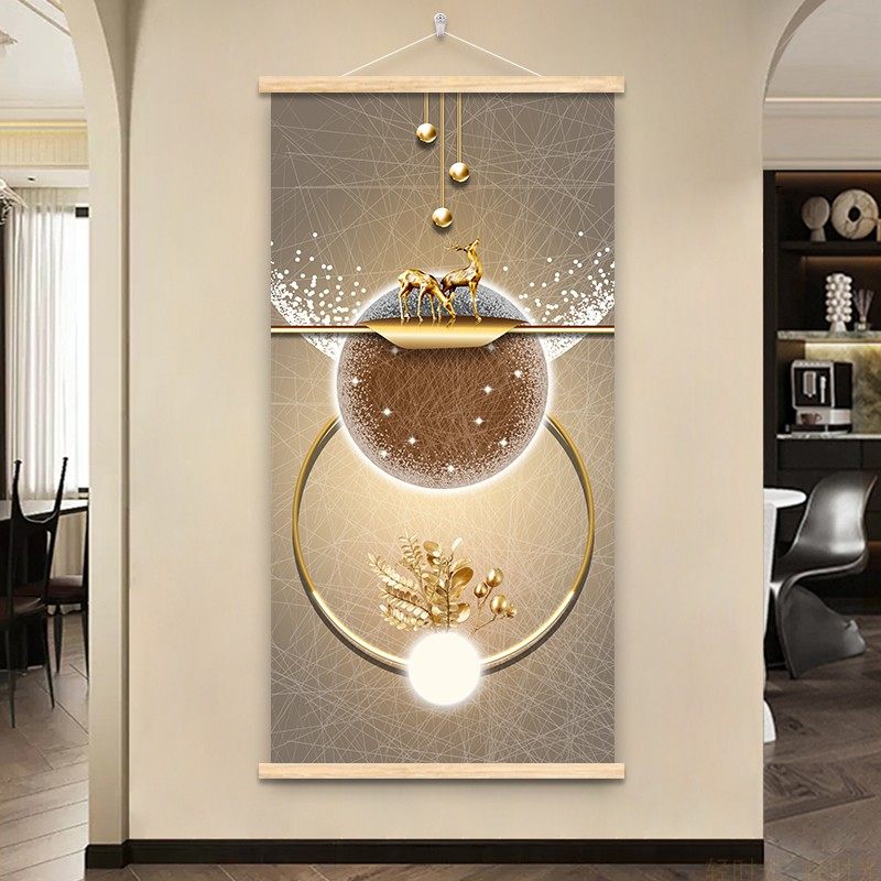 玄关装饰画现代简约入户客厅走廊壁画网红过道竖版餐厅墙上挂画布,淘宝优惠券,粉丝福利购,淘宝优惠卷