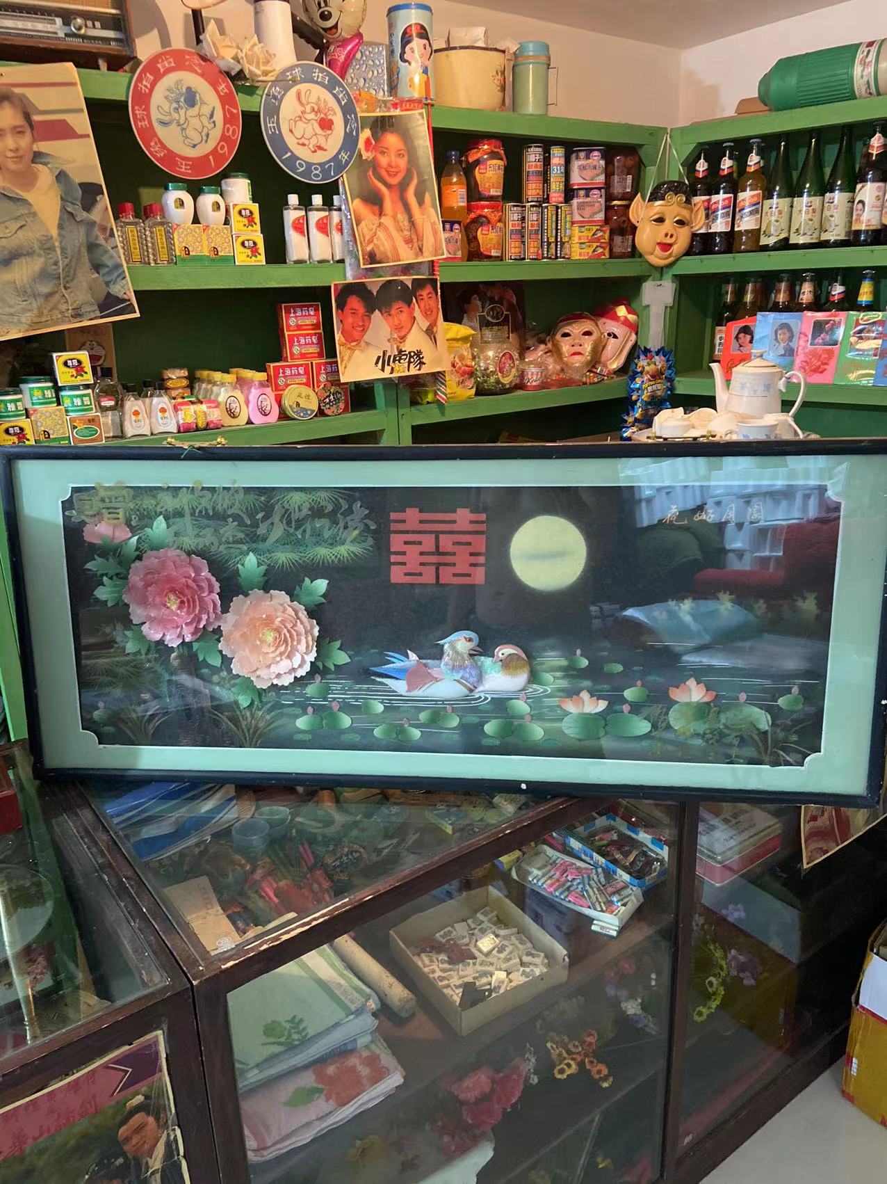 怀旧老物件老画镜老挂镜挂墙玻璃画80 90年代民俗装饰影视道具 - 图2