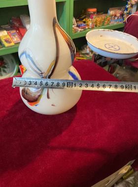 琉璃花瓶1个老式玻璃瓶子70 80 90年代怀旧老物件摆件