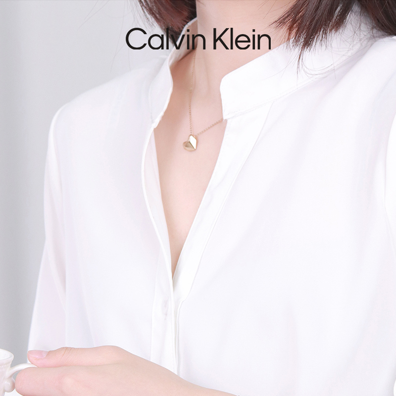 CalvinKlein官方正品CK风尚系列小爱心女士锁骨项链 - 图1