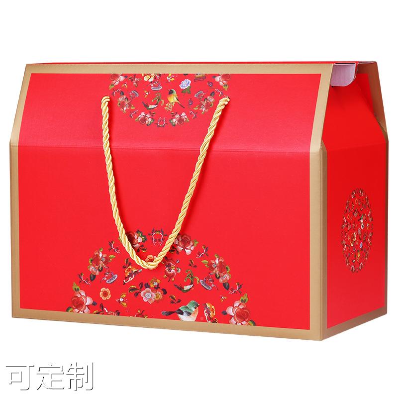 春节礼品包装盒现货加印海鲜干货红枣干果坚果年货熟食空盒礼品盒-图3