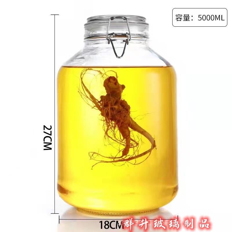 5L玻璃密封泡酒坛子卡扣罐储存罐大容量泡菜密封罐食品玻璃罐 - 图2