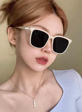 白色墨镜女高级感ins夏海边防紫外线网红眼镜近视