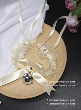 蝴蝶结蕾丝小铃铛项链choke