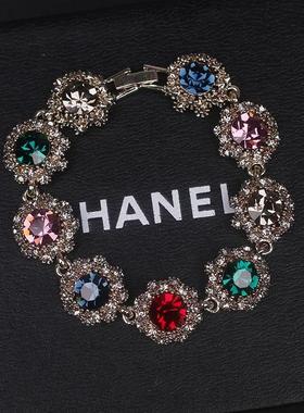 韩国超闪水钻复古手链女手环手链