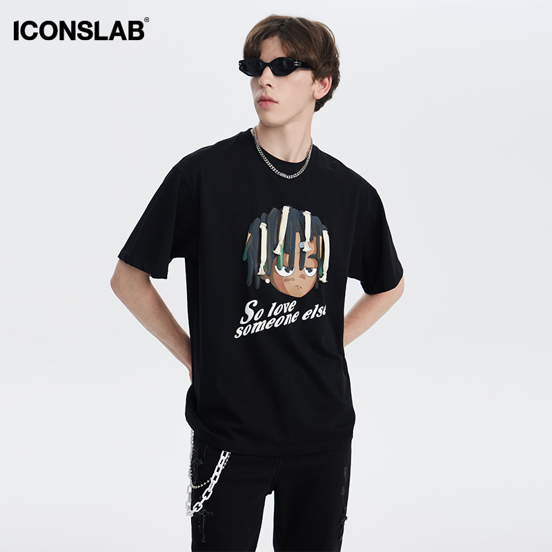 恤男女情侣款休闲宽松短袖 T 脏辫男孩印花 PLUS SSUR 联名 ICONSLAB 恤男女情侣款休闲宽松短袖 T 脏辫男孩印花 PLUS SSUR 联名 ICONSLAB