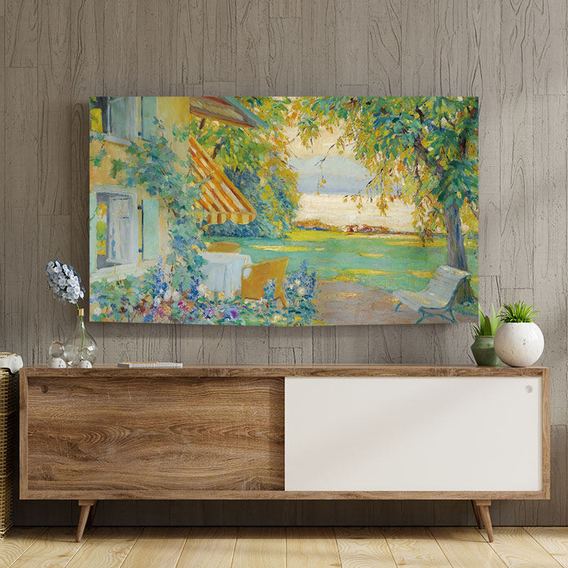 2025新款轻奢油画电视罩防尘罩套电视机罩55寸65寸86电视套防尘布,淘宝优惠券,粉丝福利购,淘宝优惠卷