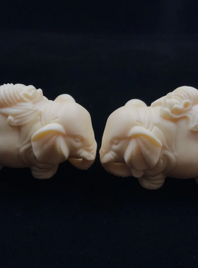 大象手把件象牙果福象装饰品小象