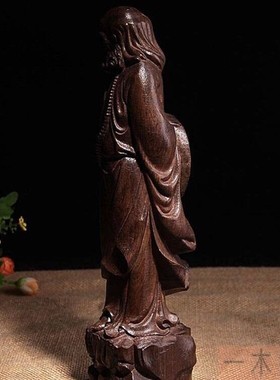 达摩木雕雕刻沉香木桌面摆件送礼