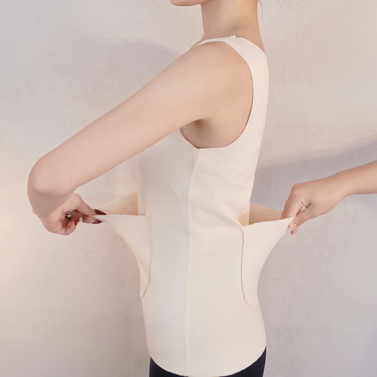 前后带口袋德绒护肚护腰保暖背心女秋冬无痕发热加绒加厚内搭打底,淘宝优惠券,粉丝福利购,淘宝优惠卷