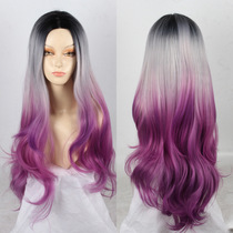 Large wavy headgear in long curly hair dyeing asymptotic cartoon COS spot