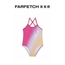 Chloe Child Bottling Logo Printed Gradient Color One-piece Swimsuit FARFETCH Hair Chic