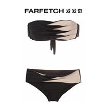 Lady Amir Llama 100 pleat bicolor bikini suit FARFETCH hair chic