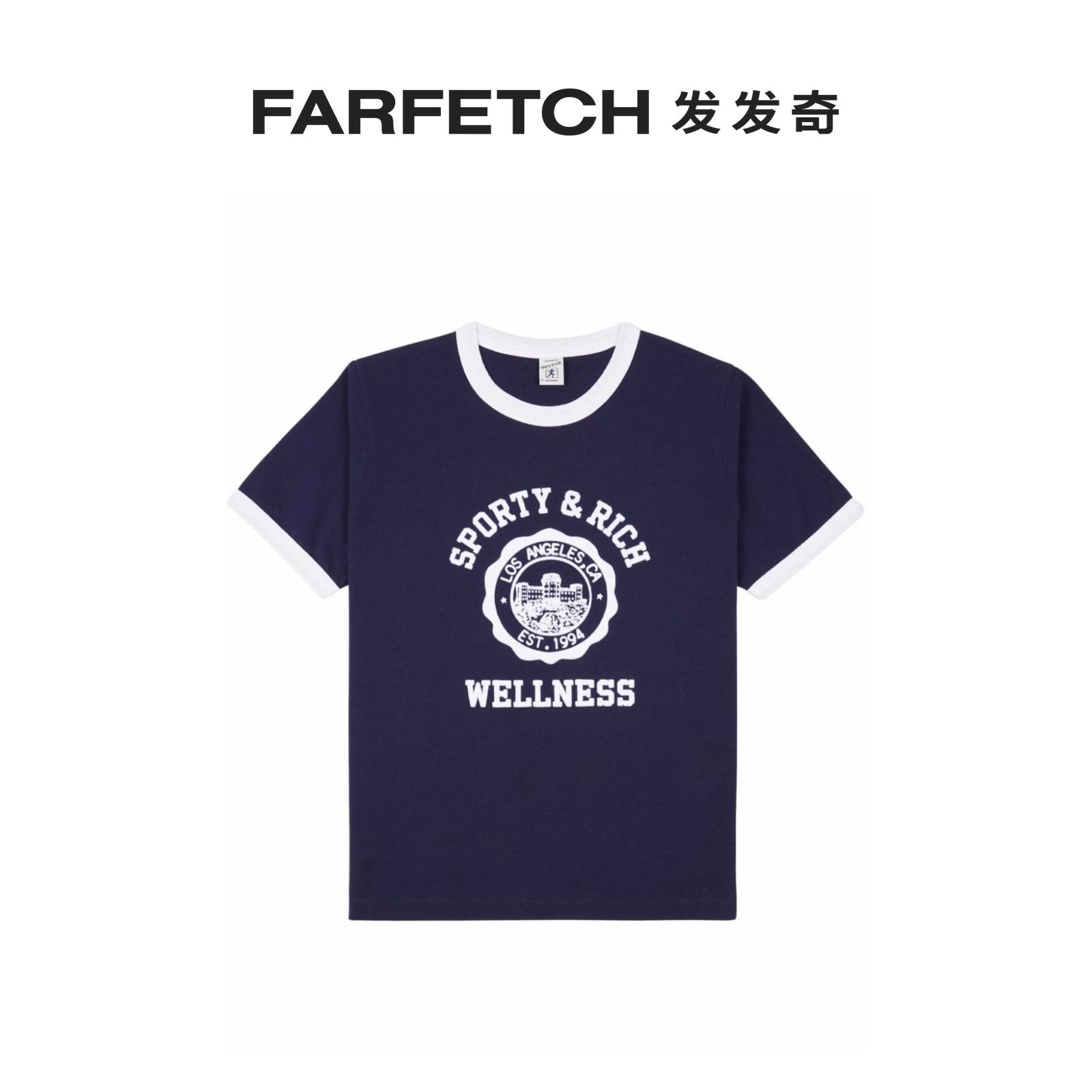 SPORTY & RICH女士Emblem Ringer 棉T恤FARFETCH发发奇 - 图0