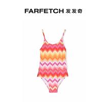 Missoni child clothing Z-shaped pattern flow susides one-piece swimsuit FARFETCH hair chic