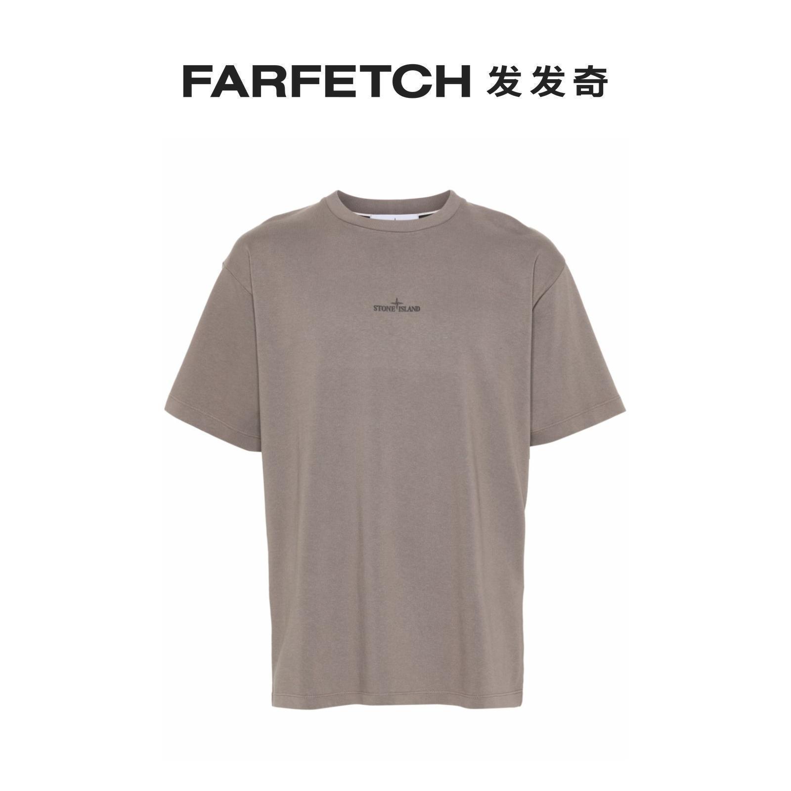 Stone Island男士logo印花棉T恤FARFETCH发发奇 - 图0