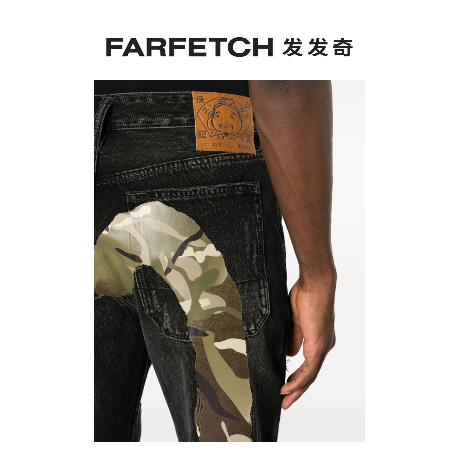 EVISU男士仿旧中腰牛仔裤FARFETCH发发奇-图3