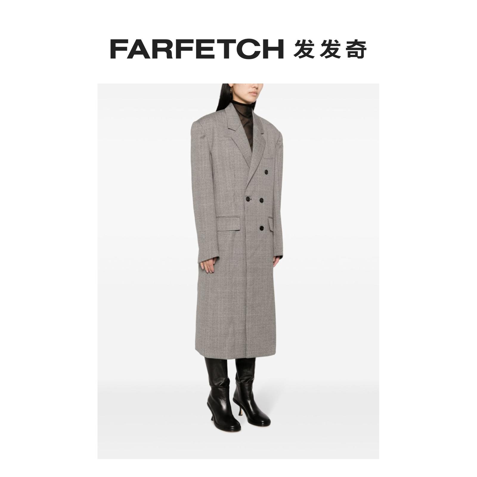 SYSTEM女士格纹双排扣羊毛外套FARFETCH发发奇 - 图1