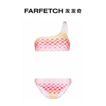 Lady Missoni Z-shaped pattern braided gold silver silk bikini suit FARFETCH hair chic