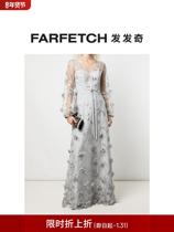 Discount] HOT SELL SINGLE] Marchesa Notte Lady floral details Bubble Sleeves Gown Hair Chic