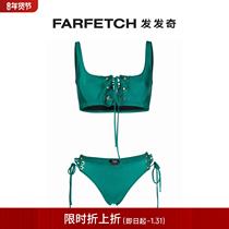 Noire Swimwear Ladies Lattice Lacing Metal Sensation Bikini Suit FARFETCH Hair Chic