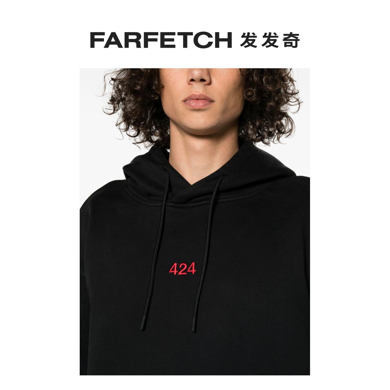 424男士logo刺绣棉连帽衫FARFETCH发发奇 - 图3