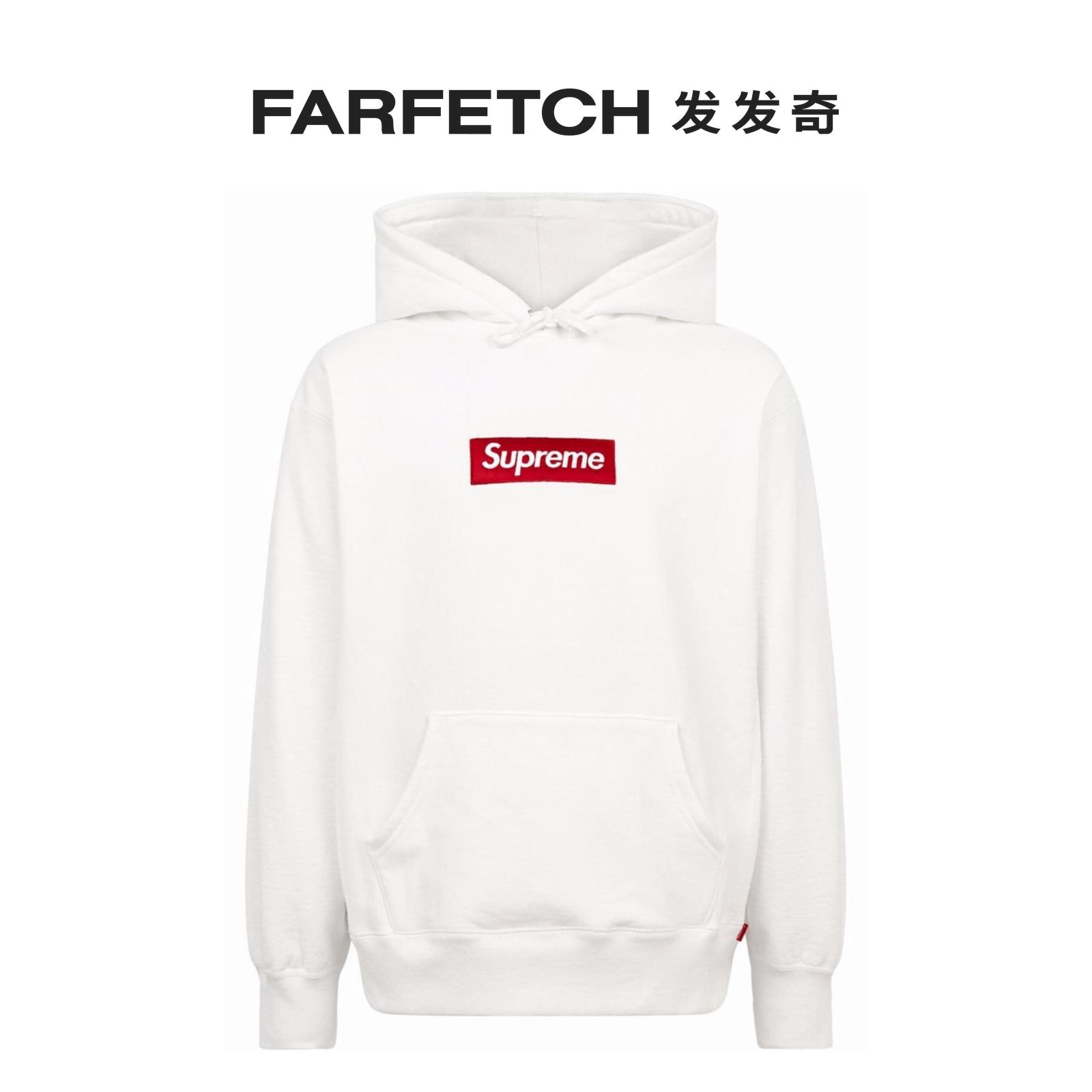 Supreme男士Box Logo 连帽衫白色卫衣外套FARFETCH发发奇秋冬