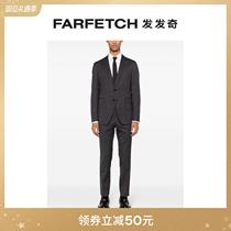 Tagliatore men logo signage tip over collar single row buttoned suit jacket FARFETCH Hair chic