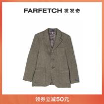 Ralph Lauren child bottling with herringbone twill knit pattern suit jacket FARFETCH Fitting chic