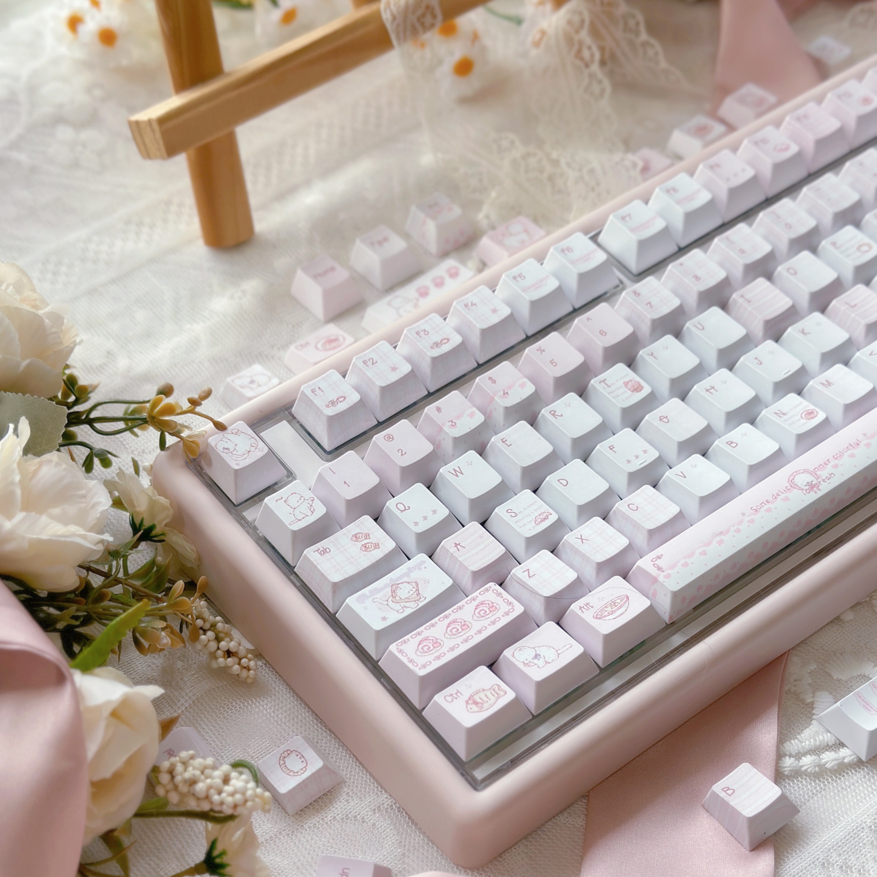 wy外设甜品喵键帽可爱个性新原厂高度五面热升华工艺适配机械键盘,淘宝优惠券,粉丝福利购,淘宝优惠卷