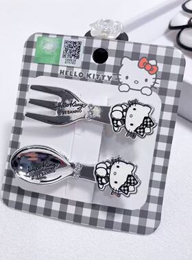 正版授权Hello Kitty经典黑白格子简约可爱发夹侧边夹系列13523
