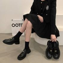 Tide Cards Senior Sensation Inglén Wind Small Leather Shoes 2023 Spring Fall New Retro Little Fragrant Wind Single Shoes Lefu Shoes Children