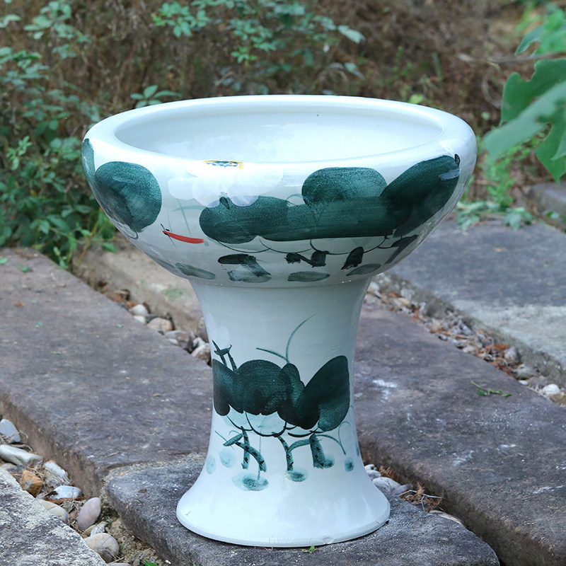 陶瓷鱼缸景德镇瓷底座创意金鱼缸高脚水浅乌龟缸睡莲碗莲养鱼养花,淘宝优惠券,粉丝福利购,淘宝优惠卷