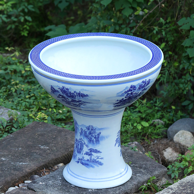 陶瓷鱼缸景德镇瓷底座创意金鱼缸高脚水浅乌龟缸睡莲碗莲养鱼养花,淘宝优惠券,粉丝福利购,淘宝优惠卷