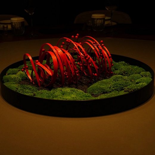 酒店圆桌转盘摆件餐桌中间摆花花艺圆形微缩景观轻奢创意桌花,淘宝优惠券,粉丝福利购,淘宝优惠卷