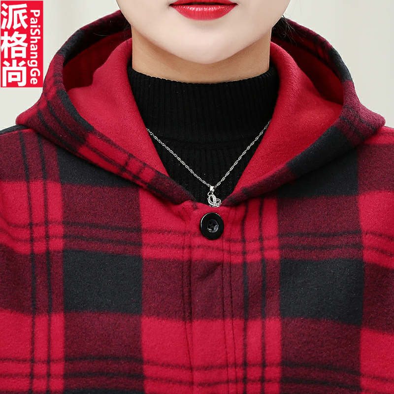 妈妈装加绒秋冬中老年女装冬棉服 派格尚中老年女装