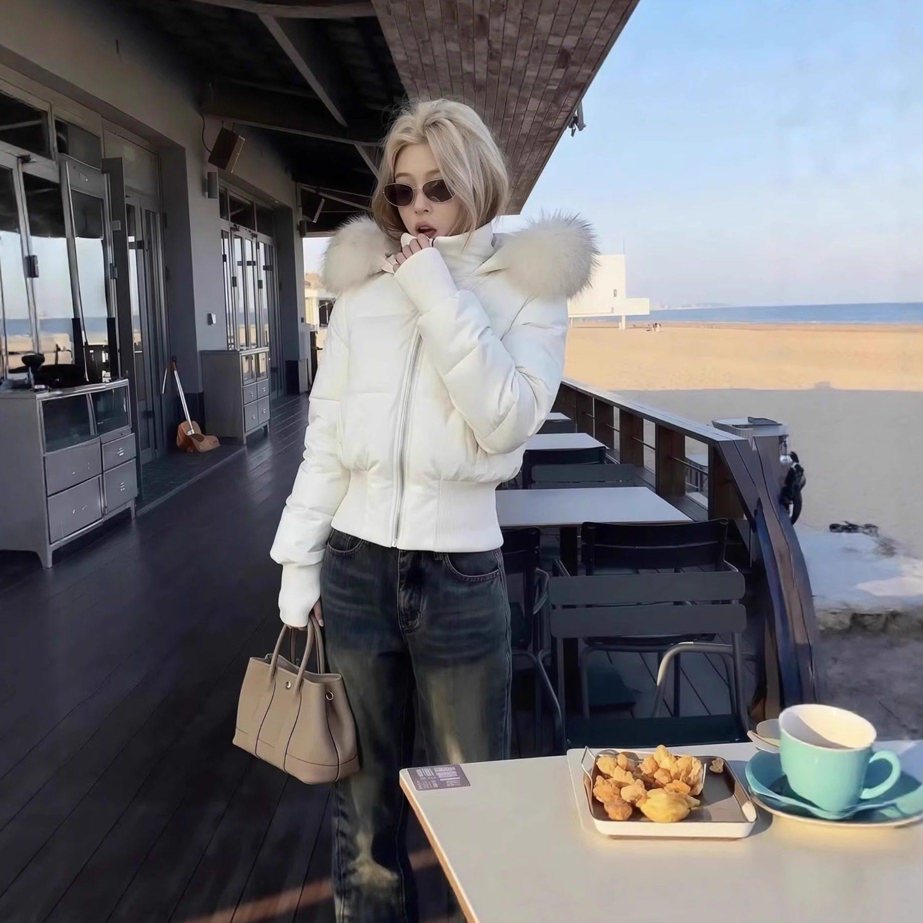 2025冬季新款粉色毛领羽绒棉服短款收腰显瘦百搭减龄保暖棉袄外套,淘宝优惠券,粉丝福利购,淘宝优惠卷