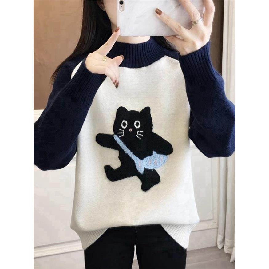 初中生秋冬女生半高领加厚针织衫，中学生及大龄女生丝绒底针织衫,淘宝优惠券,粉丝福利购,淘宝优惠卷