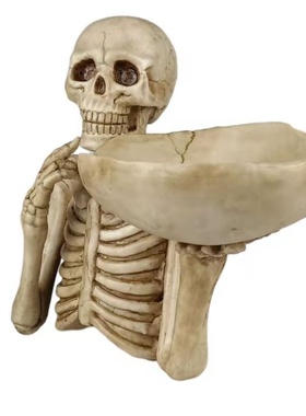 跨境热卖装饰骷髅果盘个性朋克骷髅摆件家居钥匙收纳盘