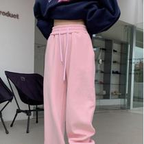 American pink sports pants women 2023 spring and autumn new loose bunch of leggings skinny and hot girl Street Methodist Pants
